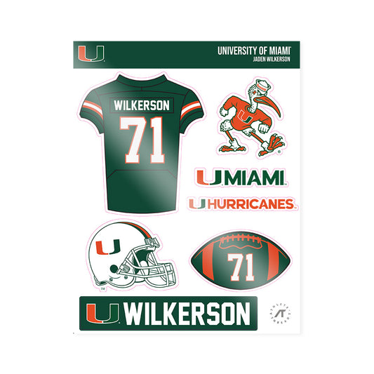 Miami - NCAA Football : Jaden Wilkerson - Sticker Sheet-0