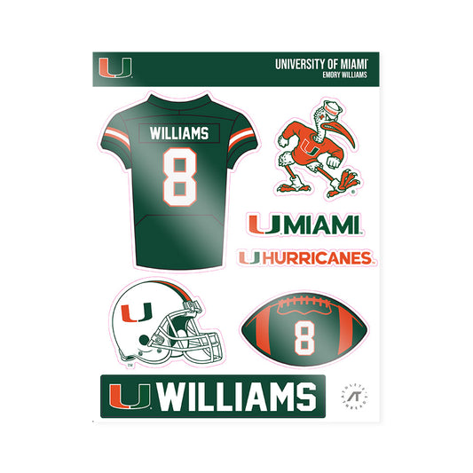 Miami - NCAA Football : Emory Williams - Sticker Sheet-0