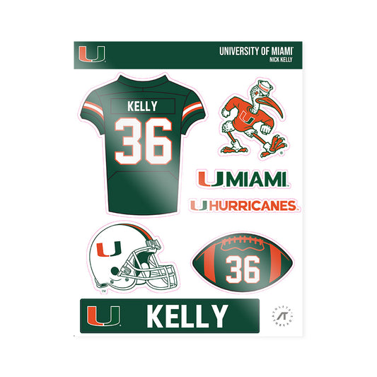 Miami - NCAA Football : Nick Kelly - Sticker Sheet-0