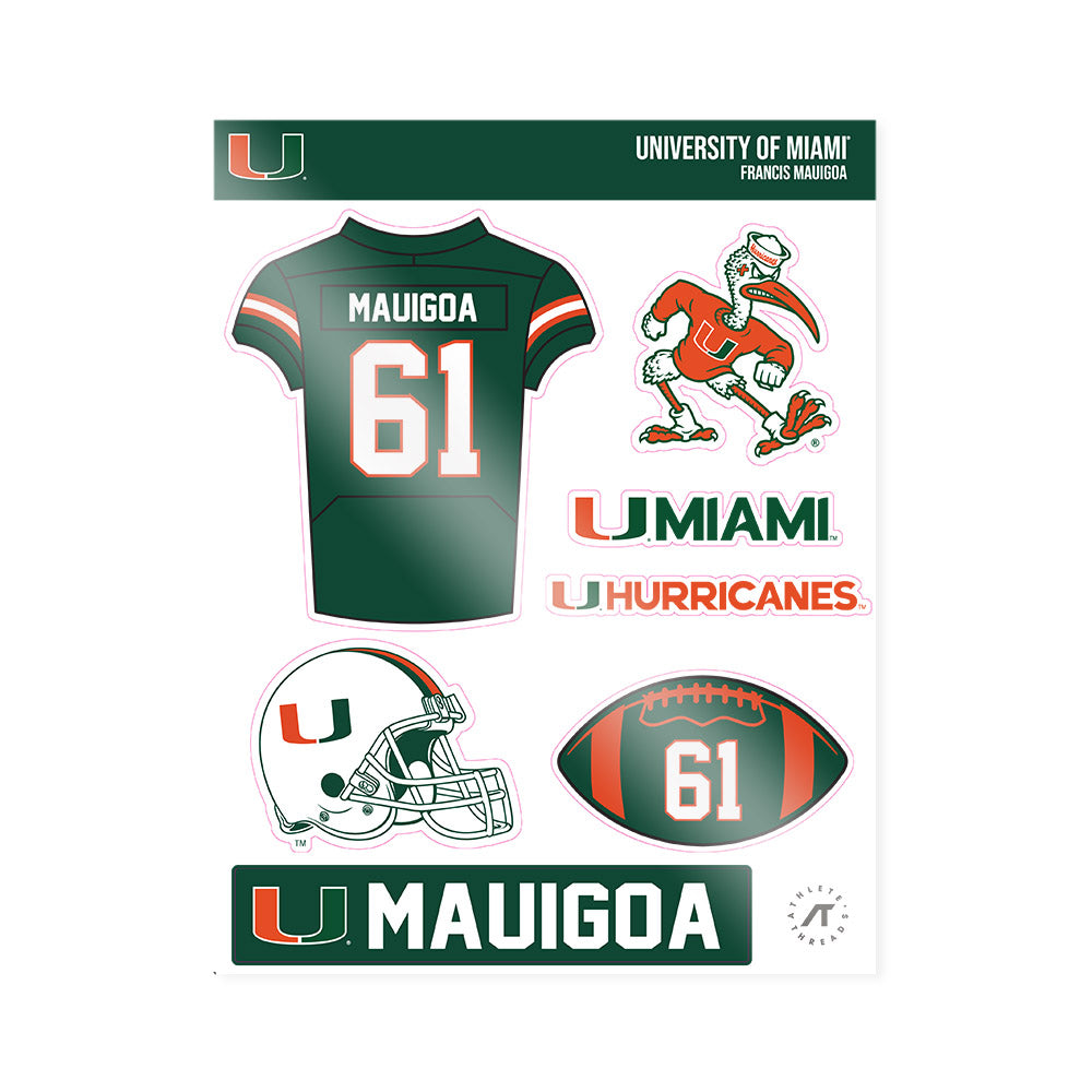 Miami - NCAA Football : Francis Mauigoa - Sticker Sheet-0