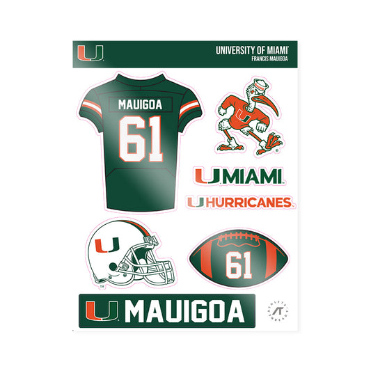 Miami - NCAA Football : Francis Mauigoa - Sticker Sheet-0