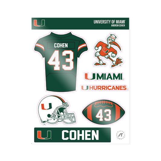 Miami - NCAA Football : Andrew Cohen - Sticker Sheet-0