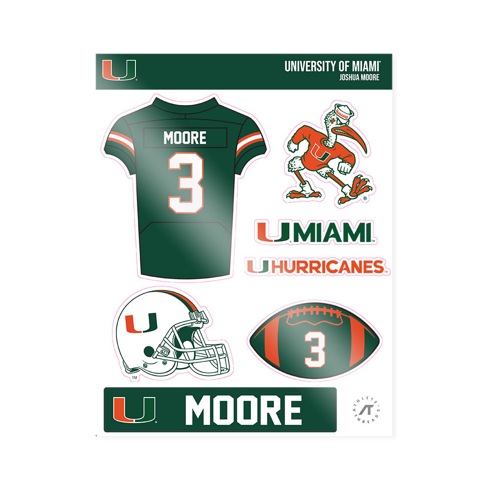 Miami - NCAA Football : Joshua Moore - Sticker Sheet-0