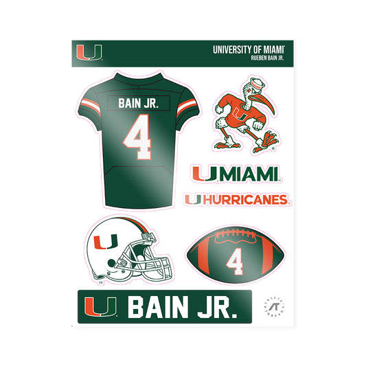 Miami - NCAA Football : Rueben Bain Jr. - Sticker Sheet-0