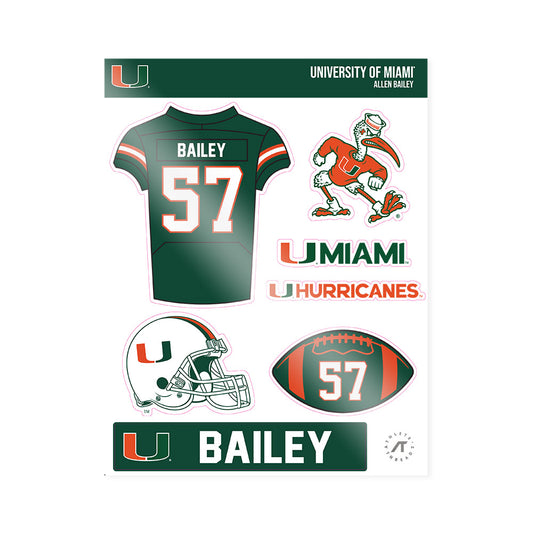 Miami - NCAA Football : Allen Bailey - Sticker Sheet-0