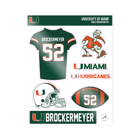 Miami - NCAA Football : James Brockermeyer - Sticker Sheet-0