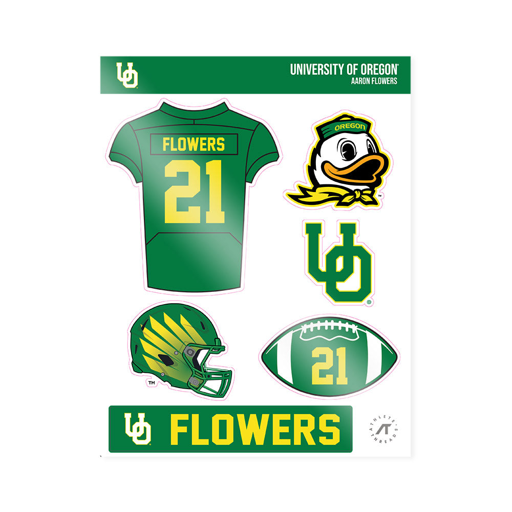 Oregon - NCAA Football : Aaron Flowers - Sticker Sheet-0