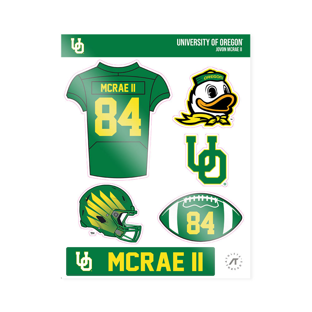 Oregon - NCAA Football : Jovon McRae II - Sticker Sheet-0