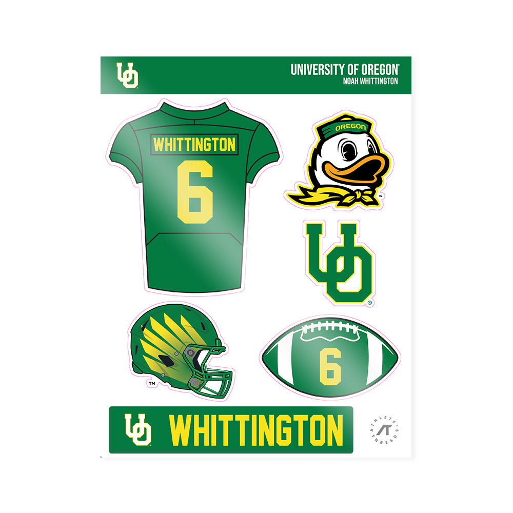 Oregon - NCAA Football : Noah Whittington - Sticker Sheet-0