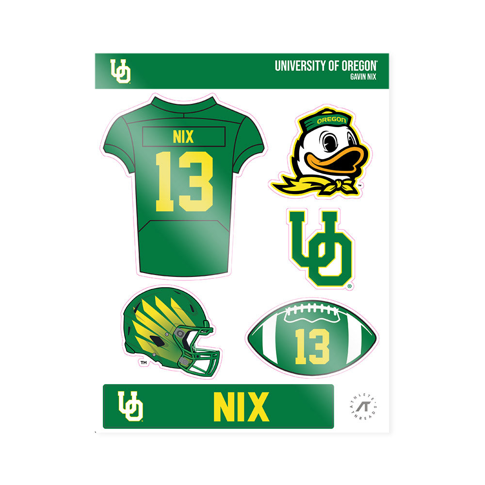 Oregon - NCAA Football : Gavin Nix - Sticker Sheet-0