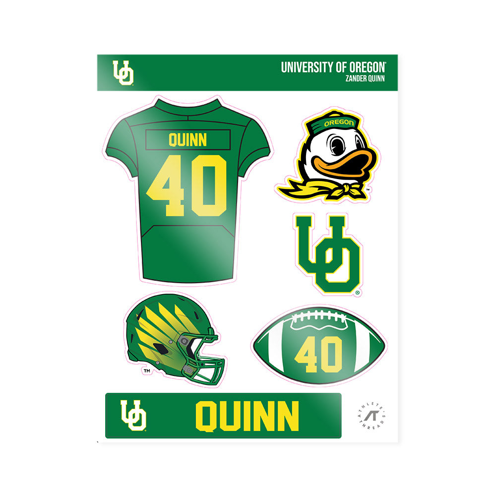 Oregon - NCAA Football : Zander Quinn - Sticker Sheet-0