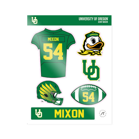 Oregon - NCAA Football : Jerry Mixon - Sticker Sheet-0