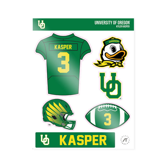Oregon - NCAA Football : Kyler Kasper - Sticker Sheet-0