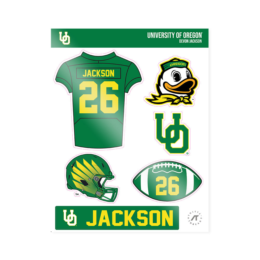 Oregon - NCAA Football : Devon Jackson - Sticker Sheet-0