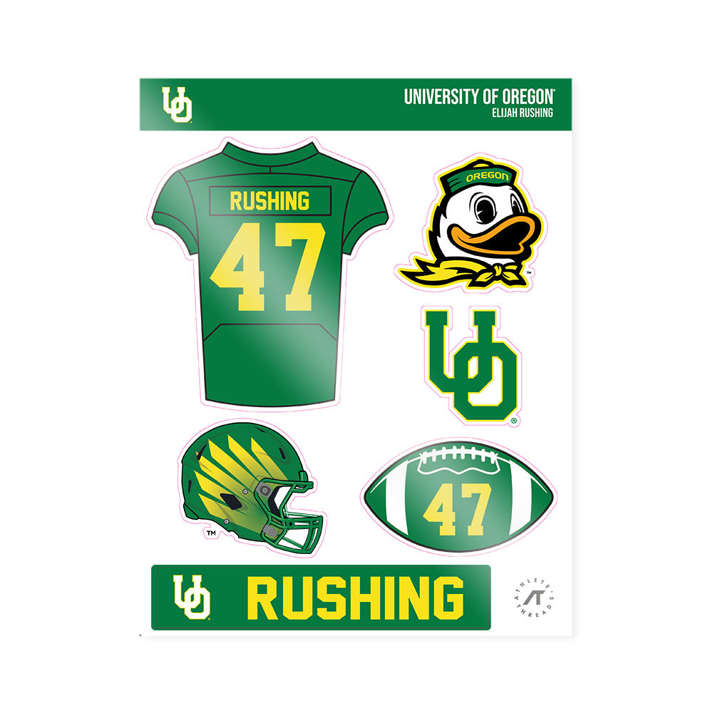 Oregon - NCAA Football : Elijah Rushing - Sticker Sheet-0