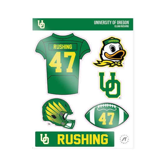 Oregon - NCAA Football : Elijah Rushing - Sticker Sheet-0