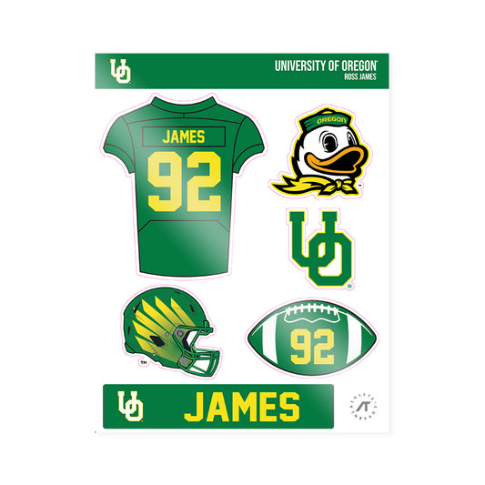 Oregon - NCAA Football : Ross James - Sticker Sheet-0