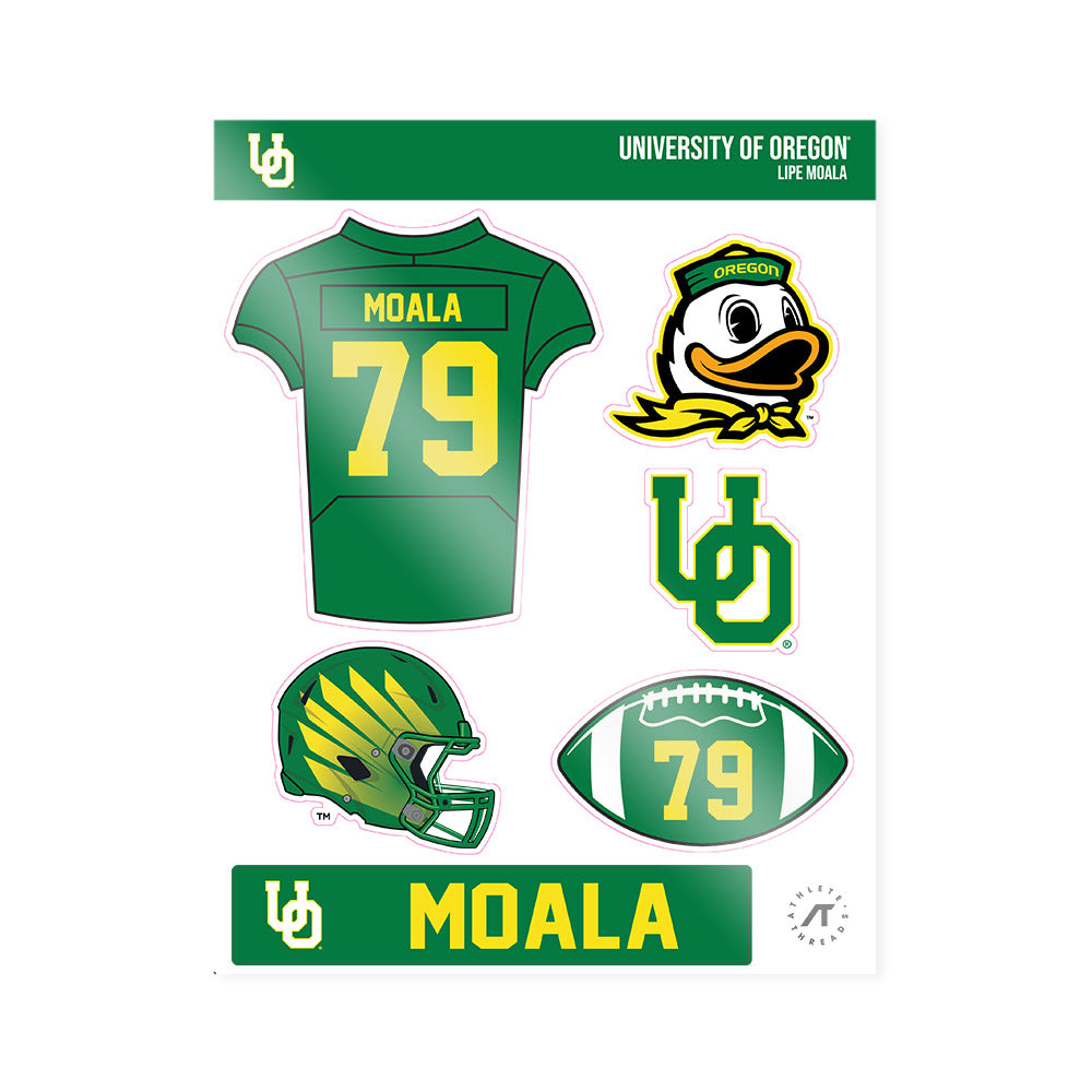 Oregon - NCAA Football : Lipe Moala - Sticker Sheet-0