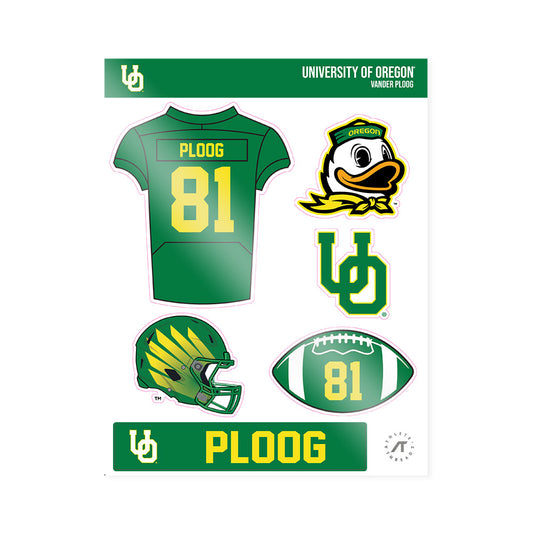Oregon - NCAA Football : Vander Ploog - Sticker Sheet-0