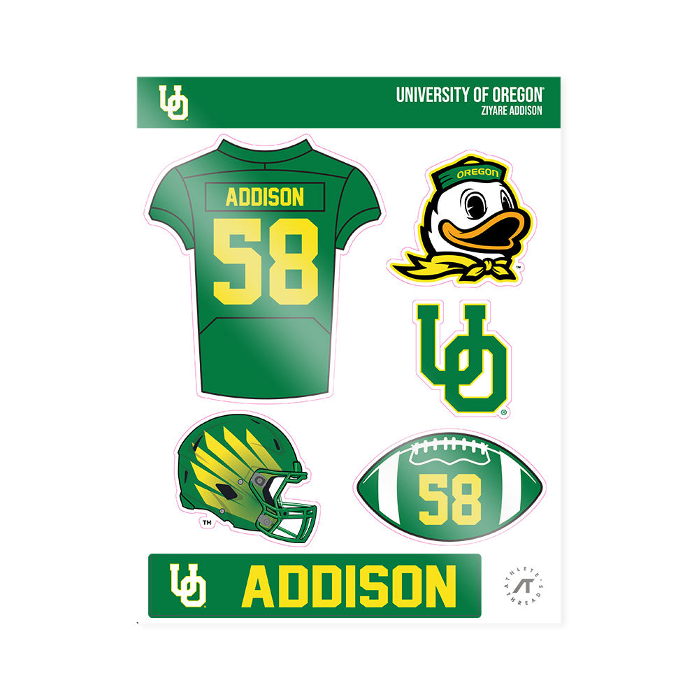 Oregon - NCAA Football : Ziyare Addison - Sticker Sheet-0