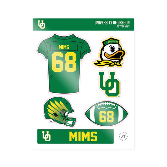 Oregon - NCAA Football : Auston Mims - Sticker Sheet-0