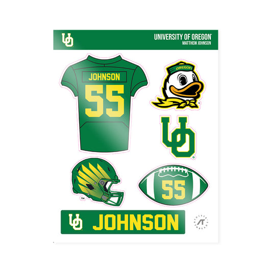 Oregon - NCAA Football : Matthew Johnson - Sticker Sheet-0