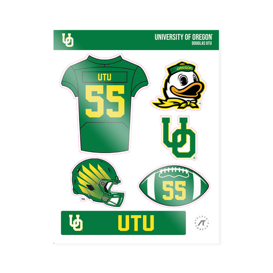 Oregon - NCAA Football : Douglas Utu - Sticker Sheet-0