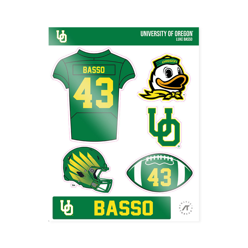 Oregon - NCAA Football : Luke Basso - Sticker Sheet-0