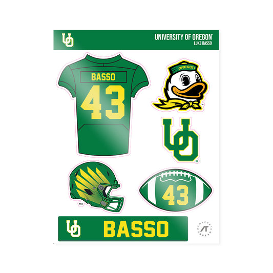 Oregon - NCAA Football : Luke Basso - Sticker Sheet-0