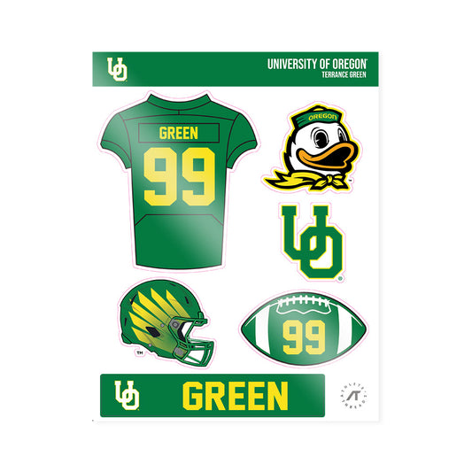 Oregon - NCAA Football : Terrance Green - Sticker Sheet-0
