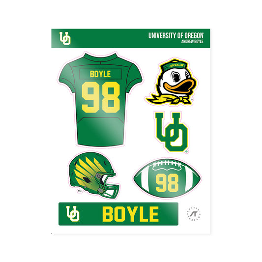 Oregon - NCAA Football : Andrew Boyle - Sticker Sheet-0