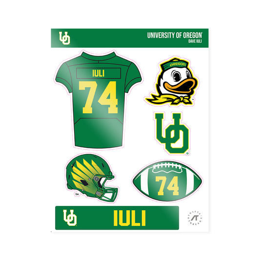Oregon - NCAA Football : Dave Iuli - Sticker Sheet-0