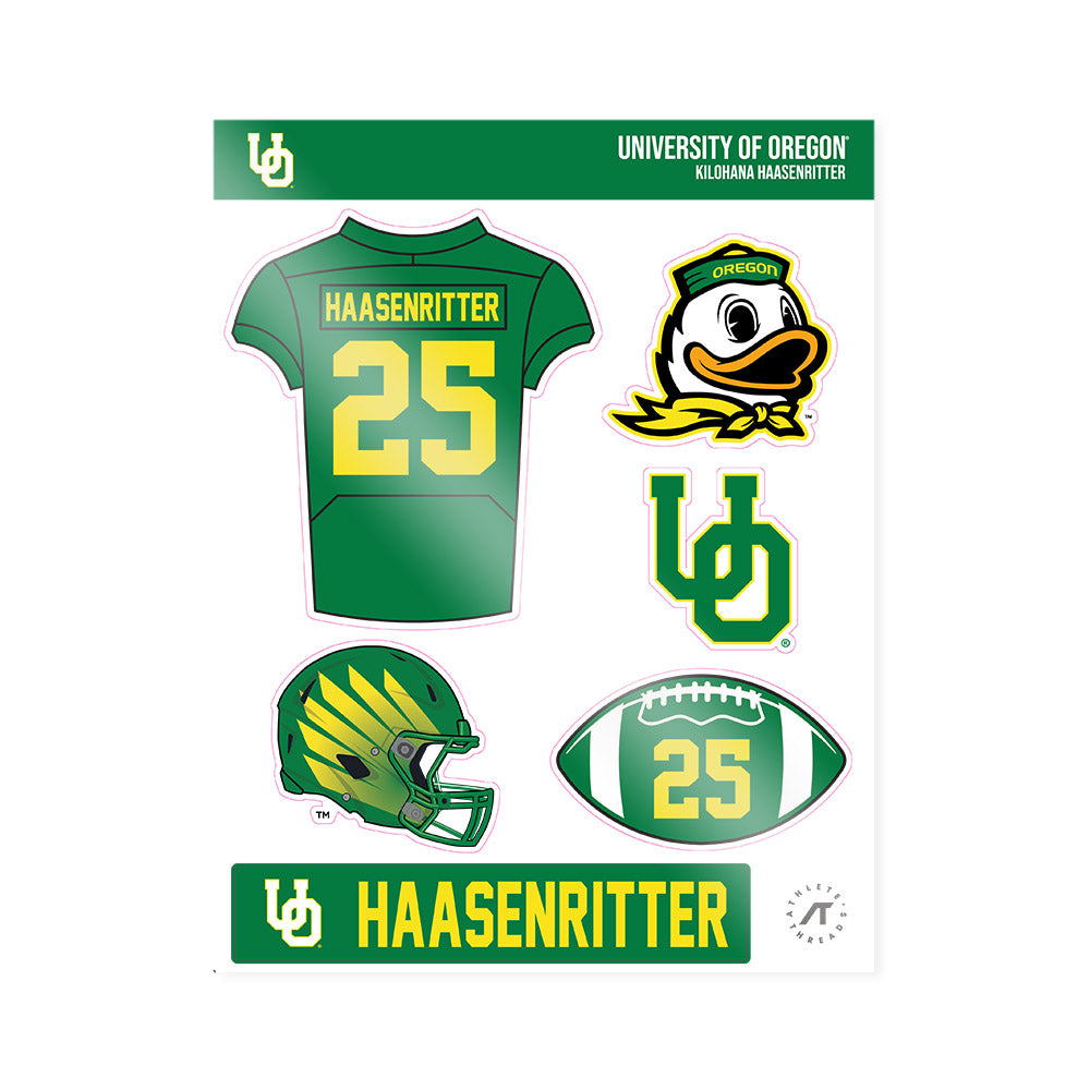 Oregon - NCAA Football : Kilohana Haasenritter - Sticker Sheet-0