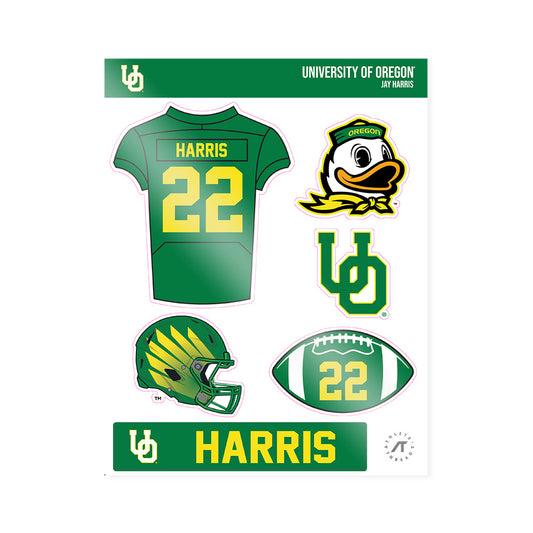 Oregon - NCAA Football : Jay Harris - Sticker Sheet-0