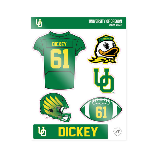 Oregon - NCAA Football : JaJuan Dickey - Sticker Sheet-0