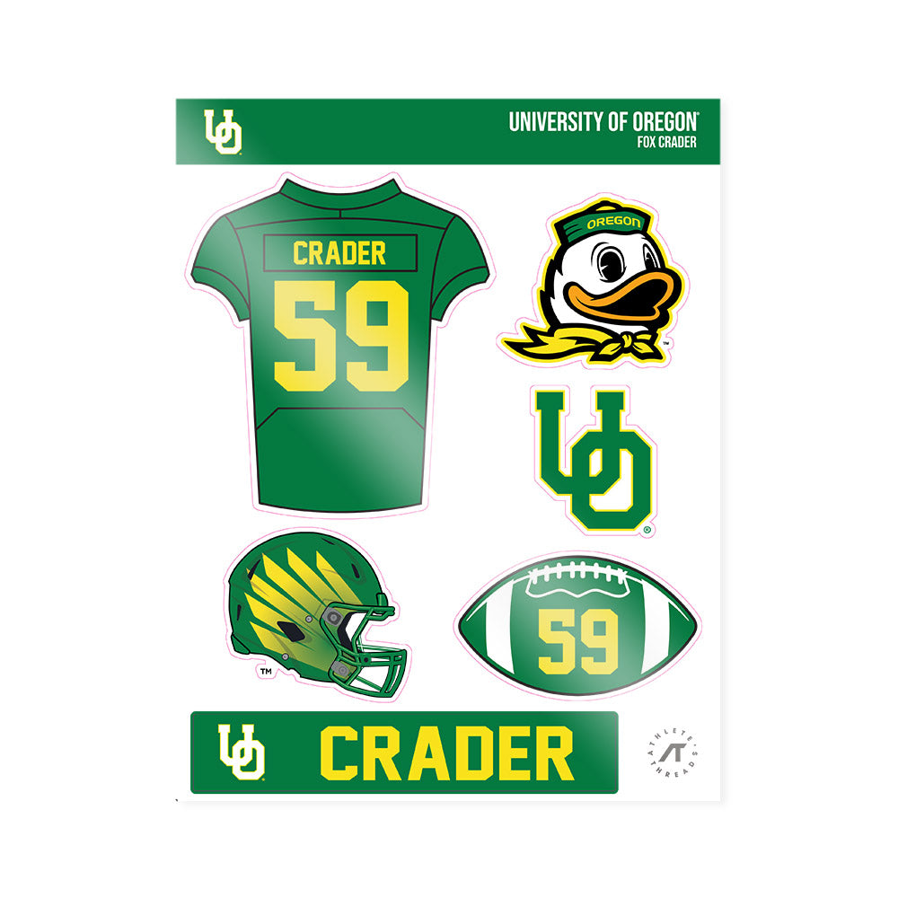 Oregon - NCAA Football : Fox Crader - Sticker Sheet-0