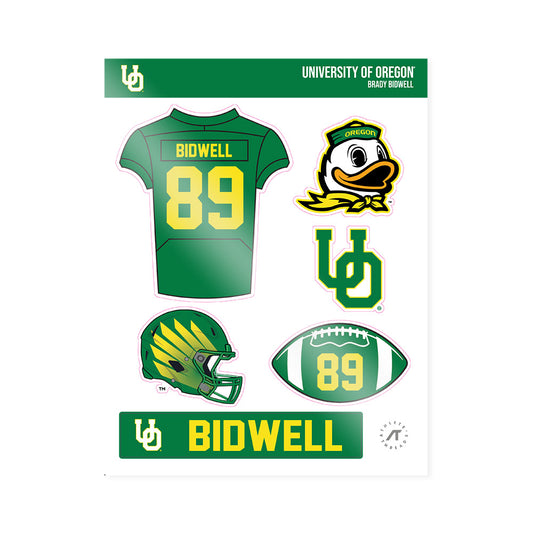 Oregon - NCAA Football : Brady Bidwell - Sticker Sheet-0