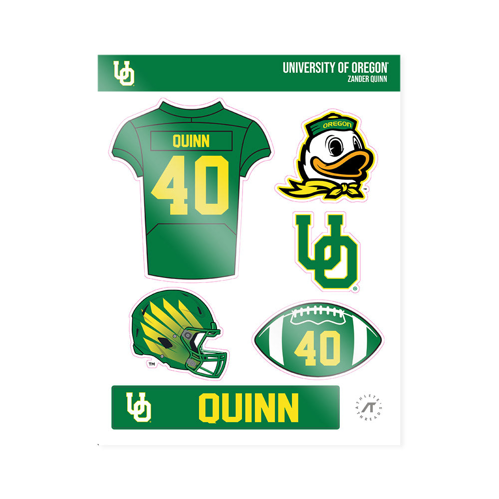 Oregon - NCAA Football : Zander Quinn - Sticker Sheet-0