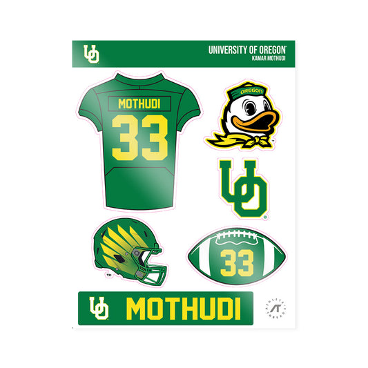 Oregon - NCAA Football : Kamar Mothudi - Sticker Sheet-0