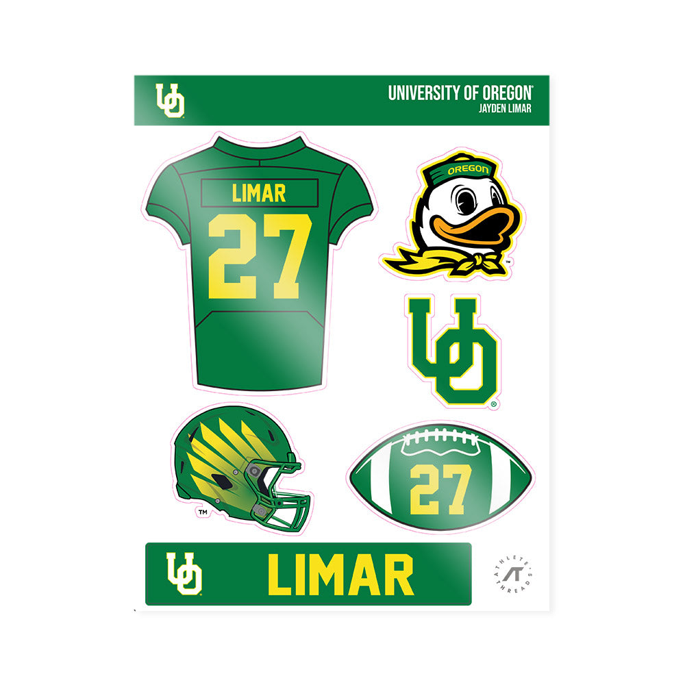 Oregon - NCAA Football : Jayden Limar - Sticker Sheet-0