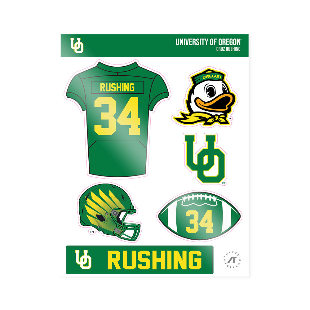 Oregon - NCAA Football : Cruz Rushing - Sticker Sheet-0