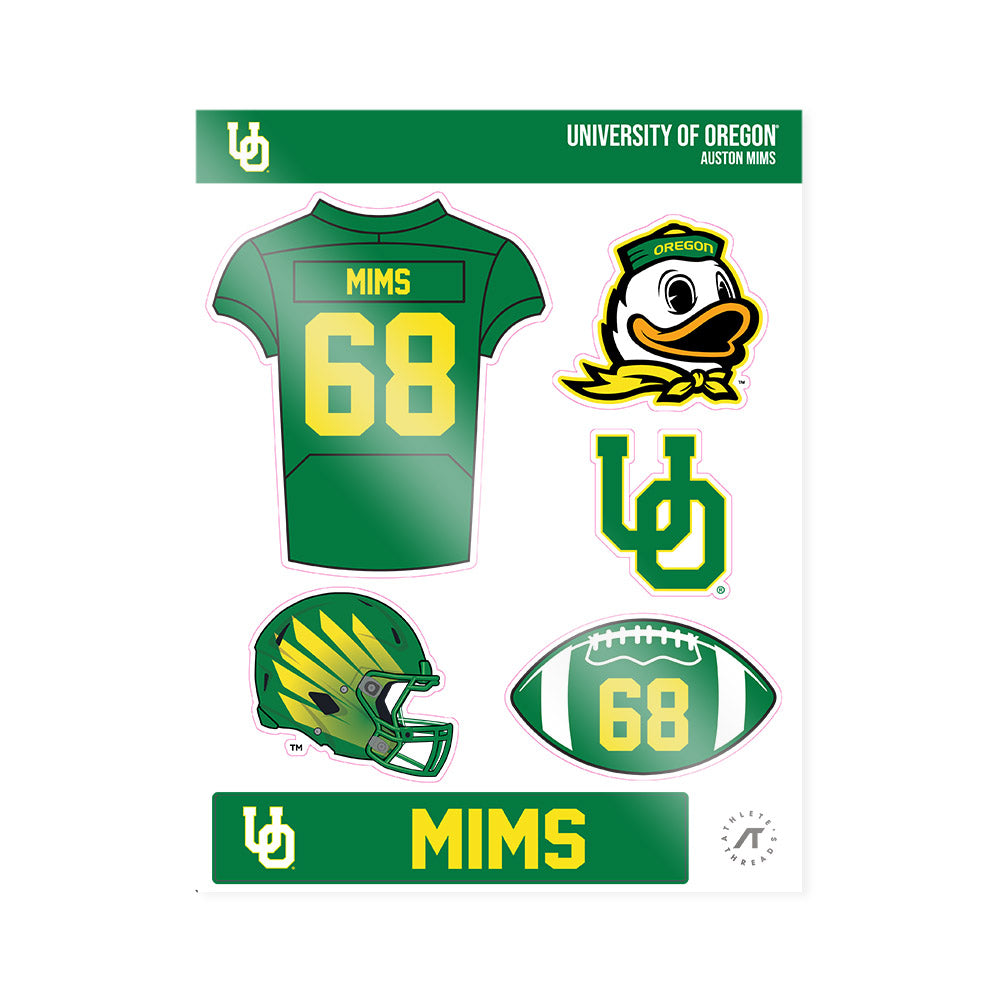 Oregon - NCAA Football : Auston Mims - Sticker Sheet-0
