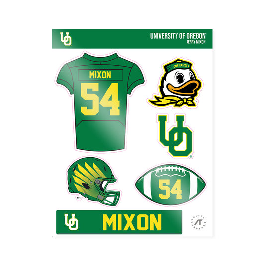Oregon - NCAA Football : Jerry Mixon - Sticker Sheet-0