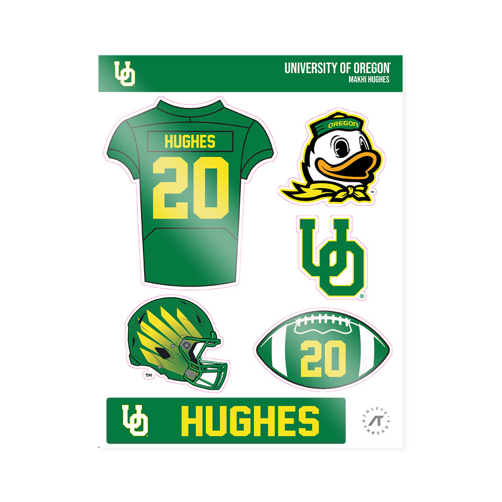 Oregon - NCAA Football : Makhi Hughes - Sticker Sheet-0