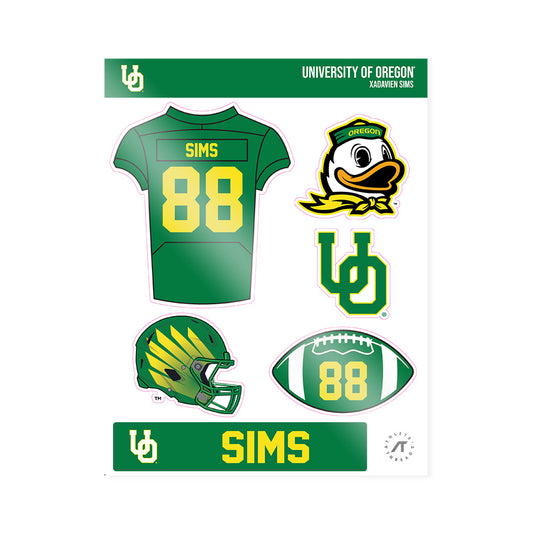 Oregon - NCAA Football : Xadavien Sims - Sticker Sheet-0