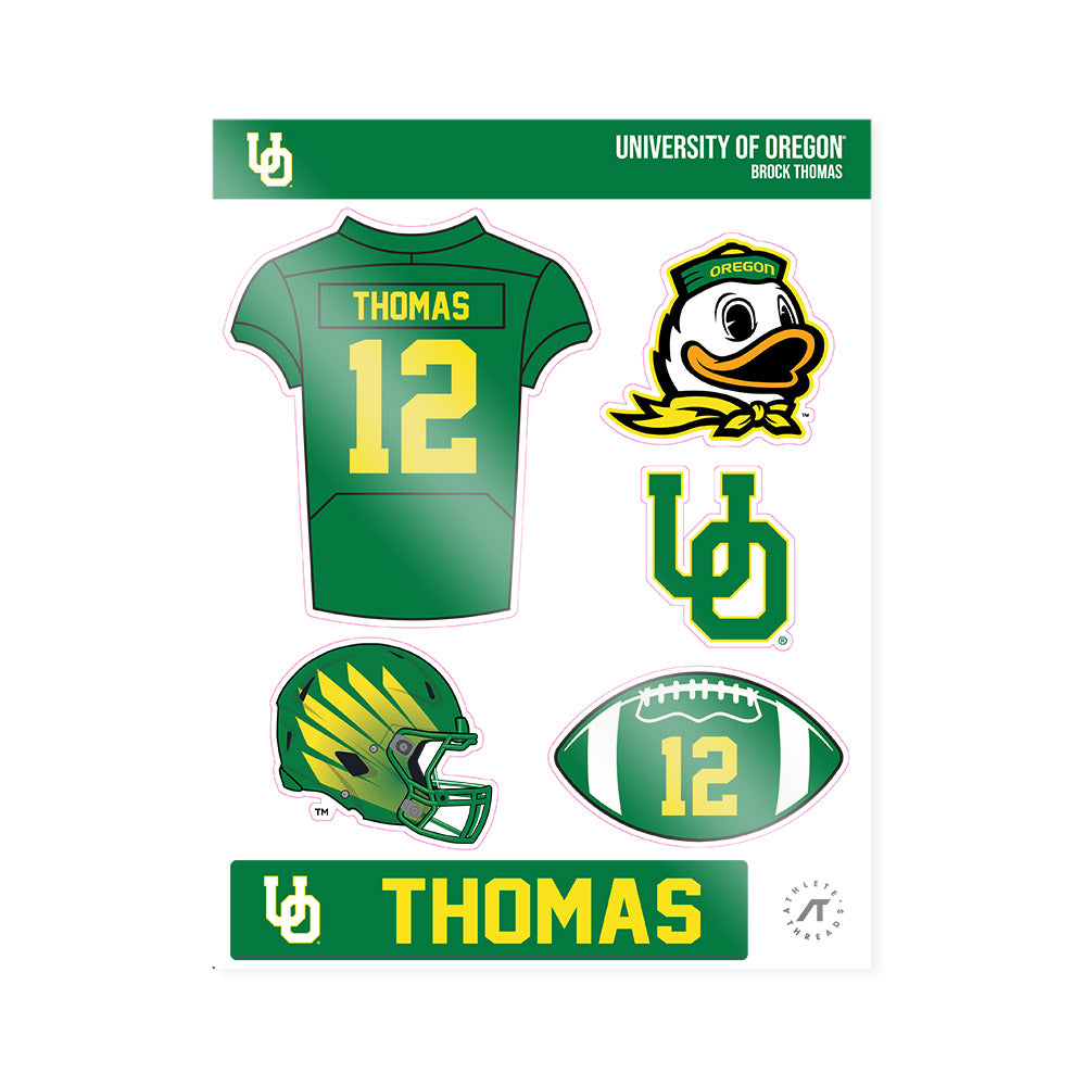 Oregon - NCAA Football : Brock Thomas - Sticker Sheet-0
