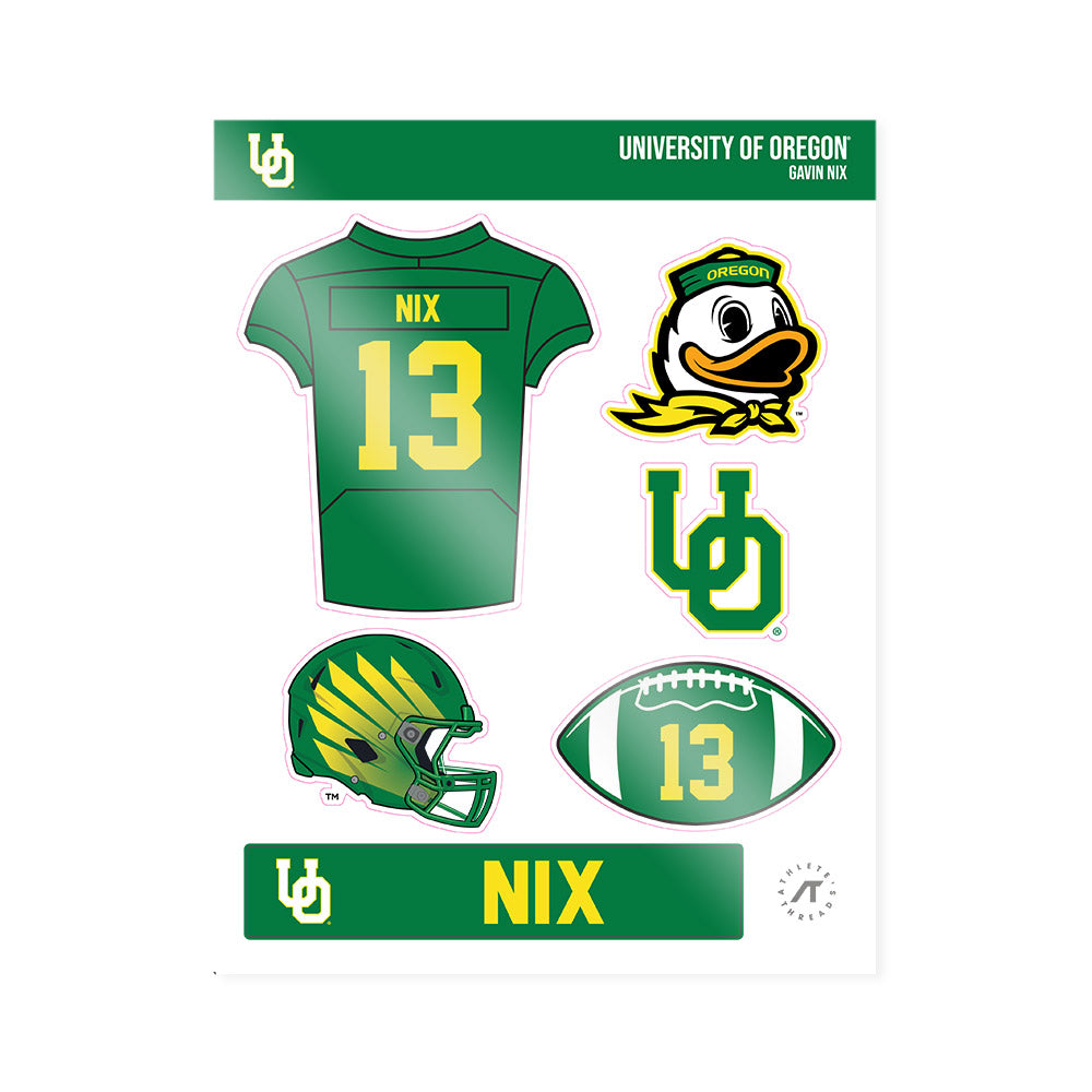 Oregon - NCAA Football : Gavin Nix - Sticker Sheet-0