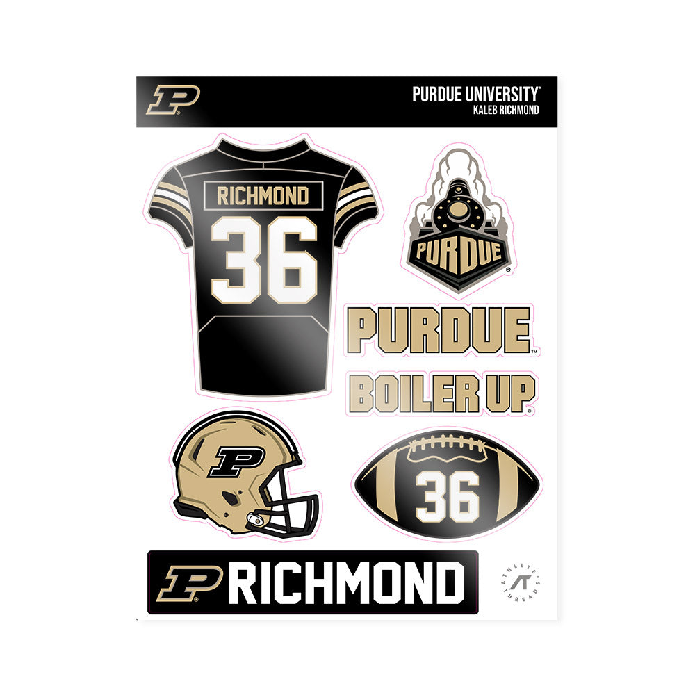 Purdue - NCAA Football : Kaleb Richmond - Sticker Sheet – Athlete's Thread