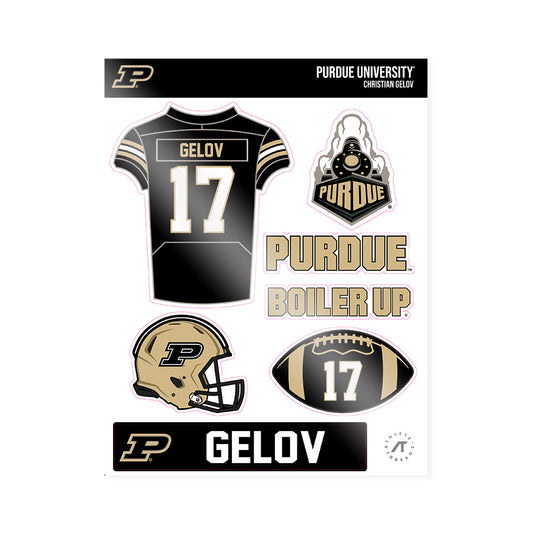 Purdue - NCAA Football : Christian Gelov - Sticker Sheet-0