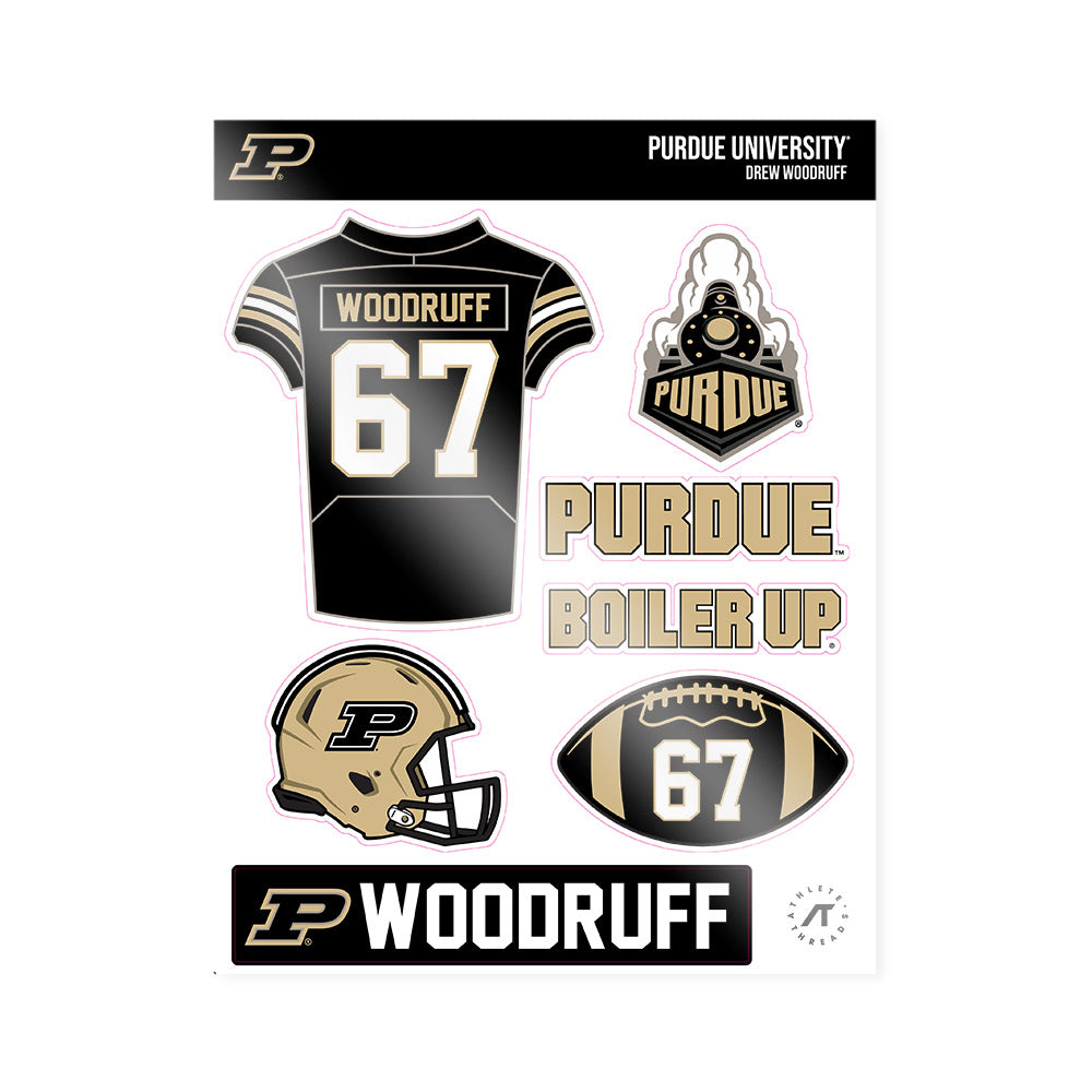 Purdue - NCAA Football : Drew Woodruff - Sticker Sheet-0